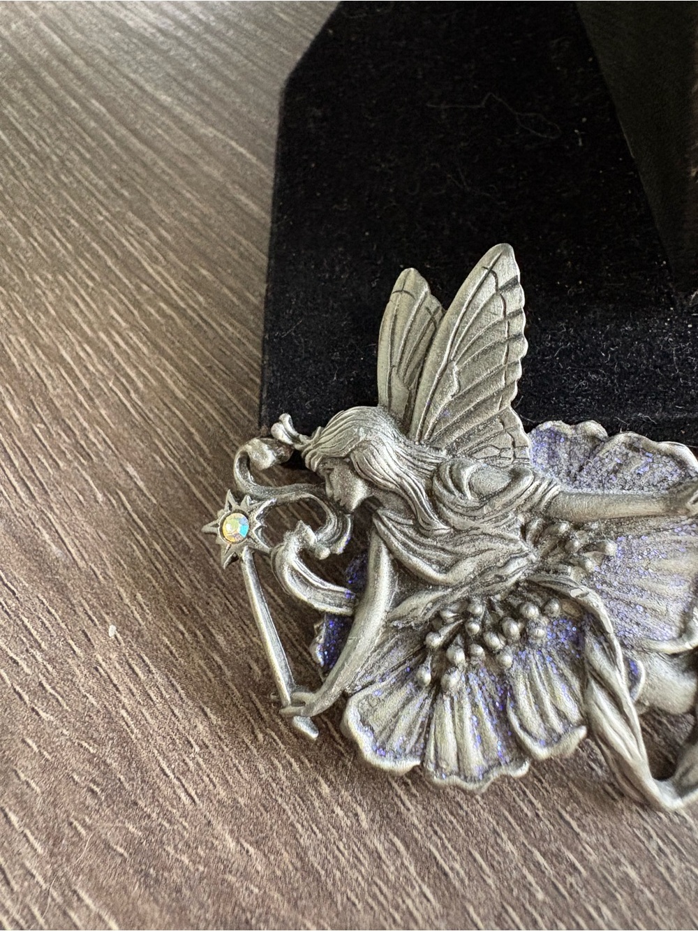 1980’s JJ Jonette Fairy Pewter  Fairy Flower Brooch Pin - Picture 2 of 6